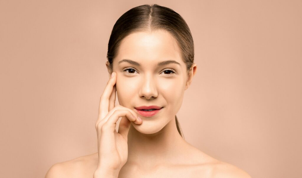 clean glowing skin woman